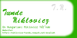 tunde miklovicz business card